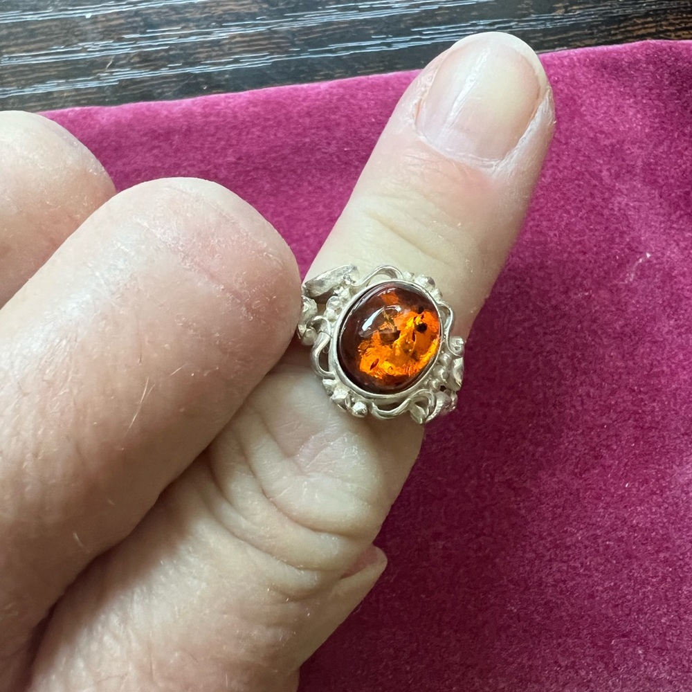 Baltic Amber Sterling Ring